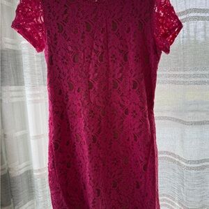 Forever 21 Fuchsia Lace Mini Dress